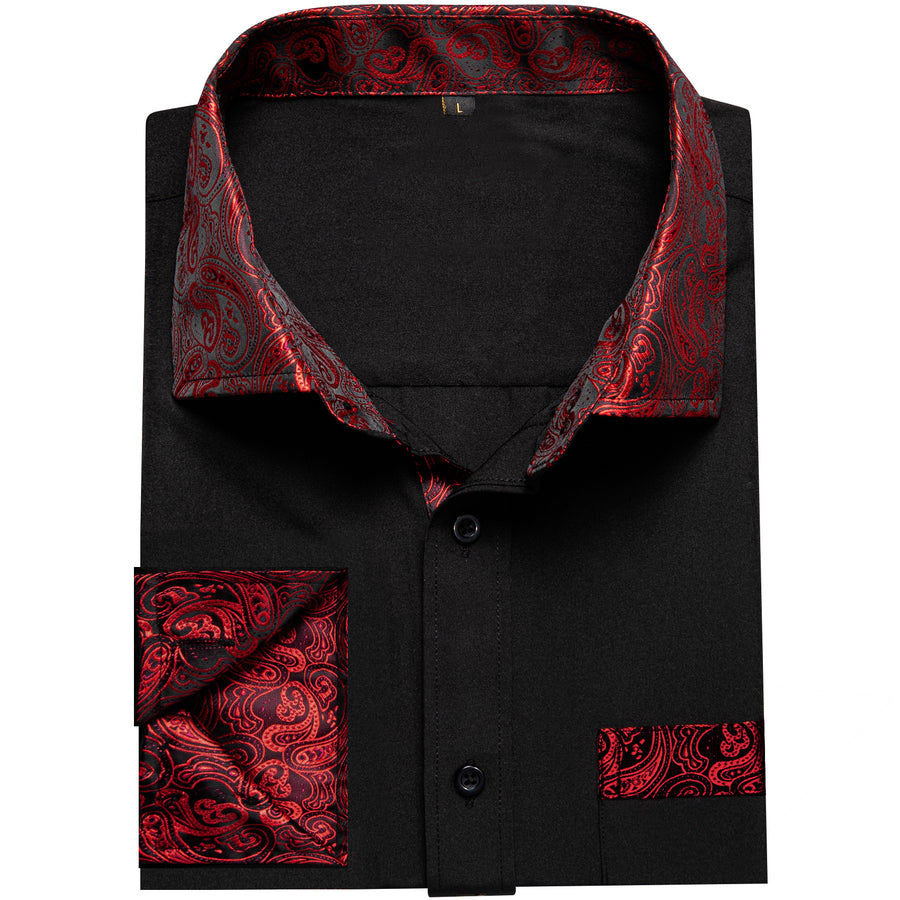 Red Paisley Edge Dress Shirt shirt - Sophisticated Gentlemen