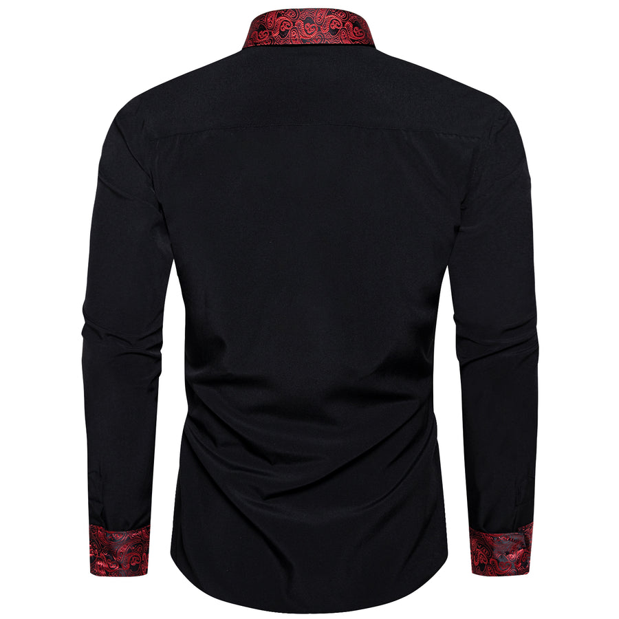 Red Paisley Edge Dress Shirt shirt - Sophisticated Gentlemen