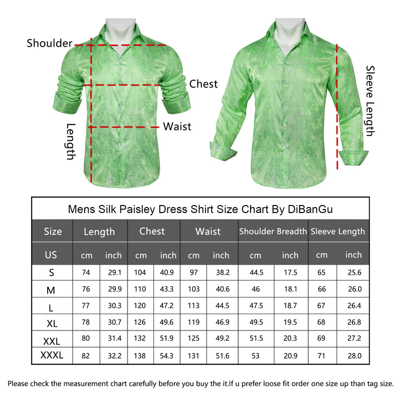 Fluorescent Green Paisley Style Silk Dress Shirt shirt - Sophisticated Gentlemen