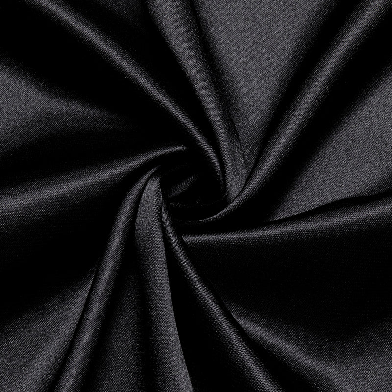 Black Solid Satin Silk Dress Shirt shirt - Sophisticated Gentlemen