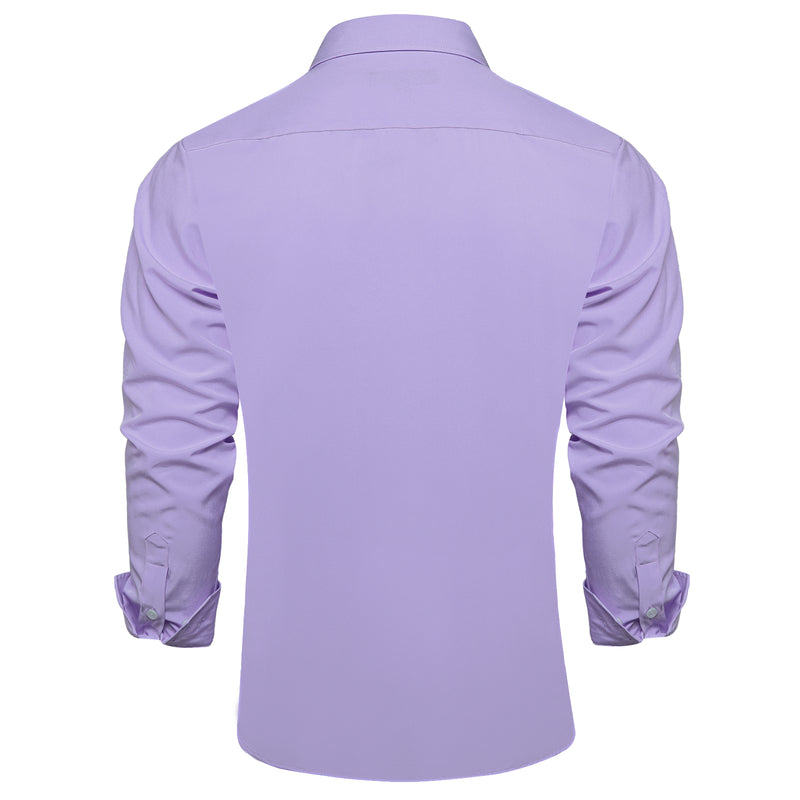 Purple Solid Silk Dress Shirt shirt - Sophisticated Gentlemen