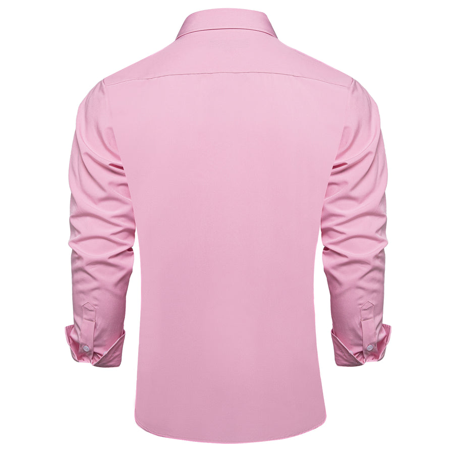 Petal Pink Solid Silk Dress Shirt shirt - Sophisticated Gentlemen