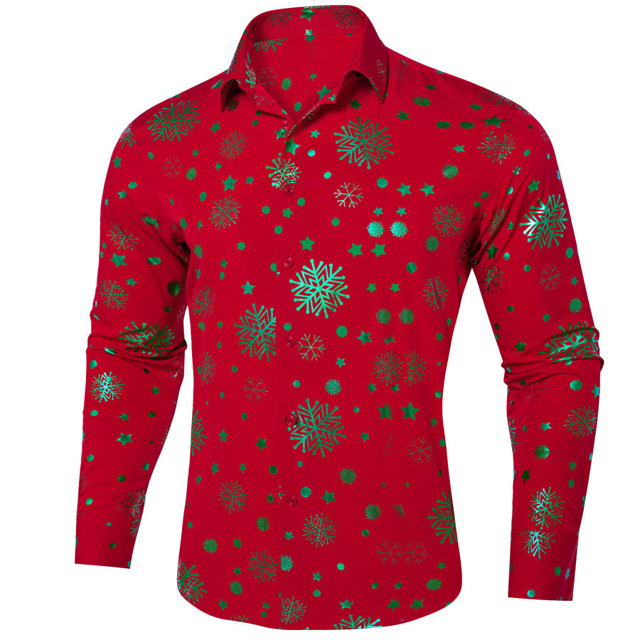 Red Green Christmas Tree Dress Shirt shirt S - Sophisticated Gentlemen