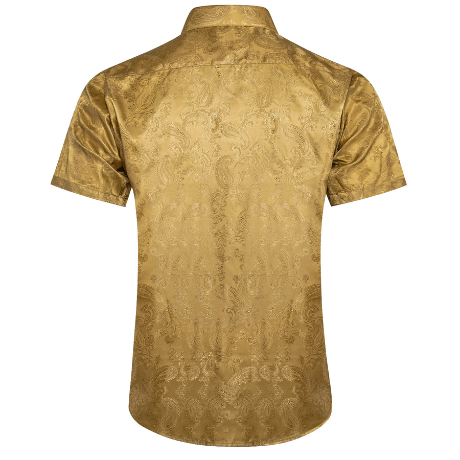 Golden Paisley Silk Dress Shirt shirt - Sophisticated Gentlemen