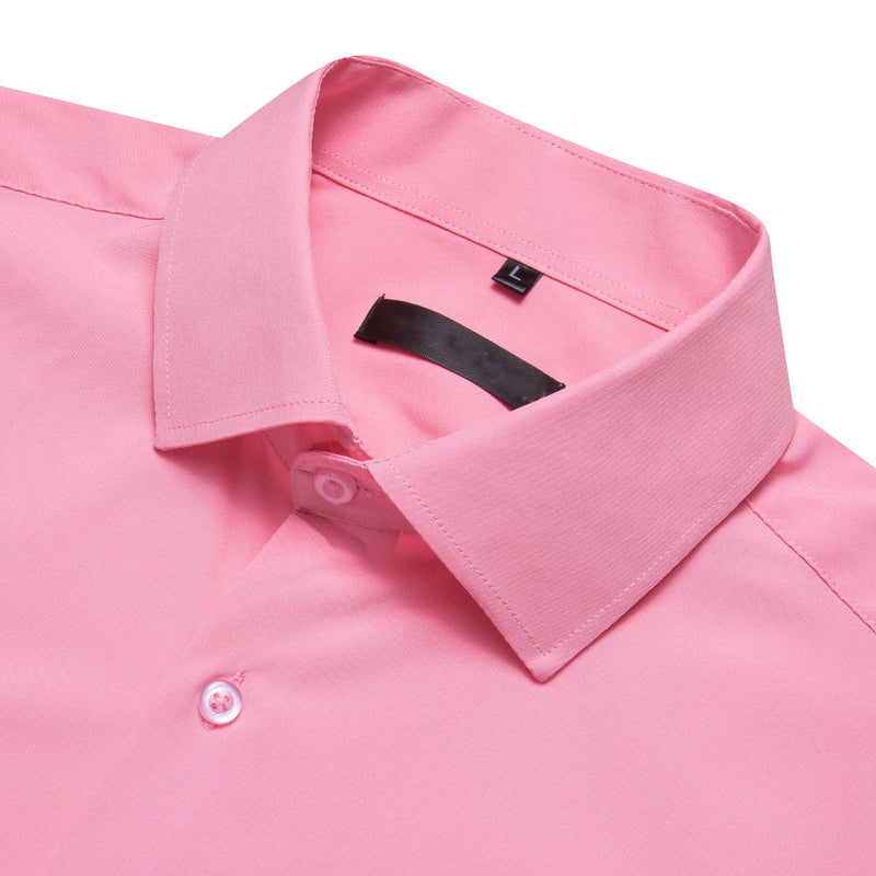 Petal Pink Solid Silk Men's Dress Shirt shirt - Sophisticated Gentlemen