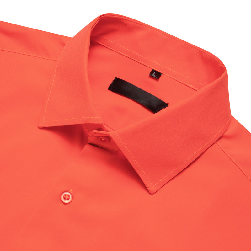 Light Orange Solid Silk Dress Shirt shirt - Sophisticated Gentlemen