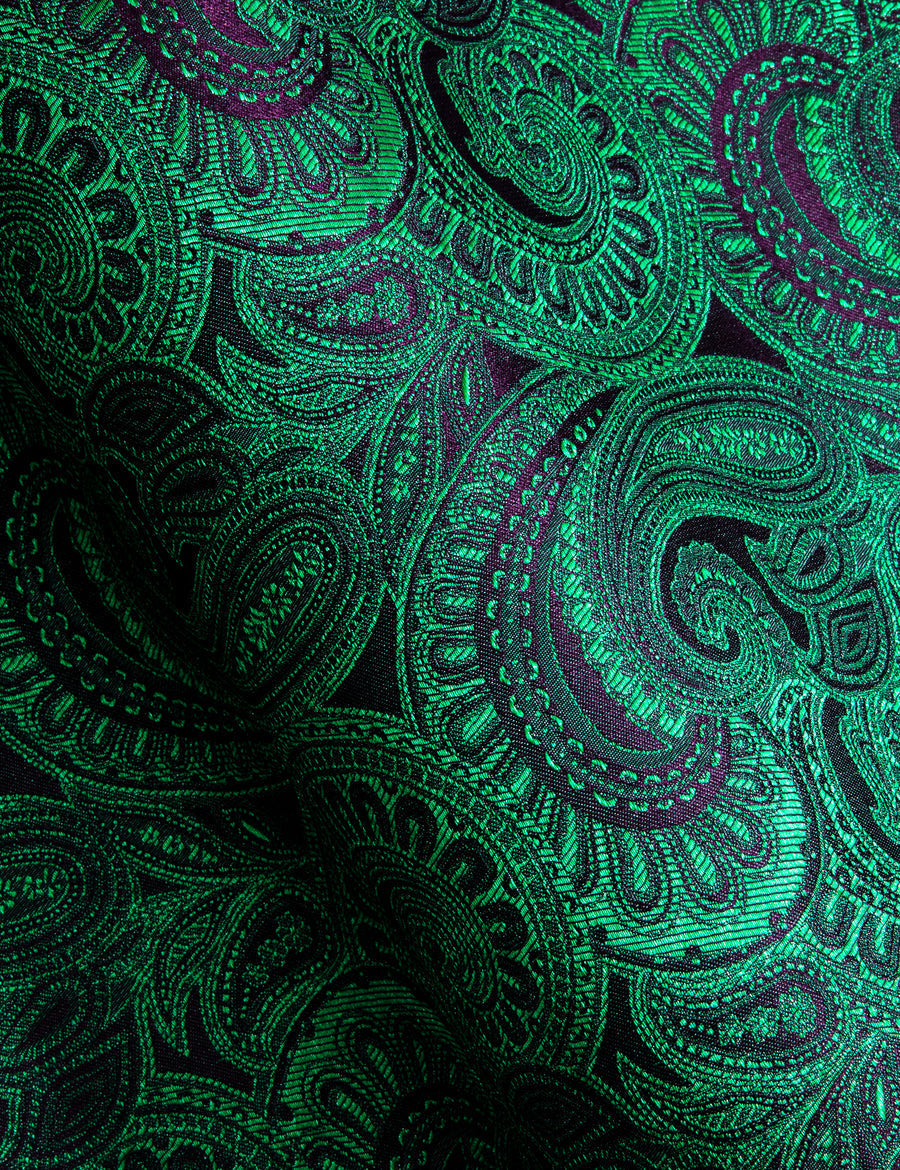 Purple Green Gradient Paisley Silk Dress Shirt shirt - Sophisticated Gentlemen