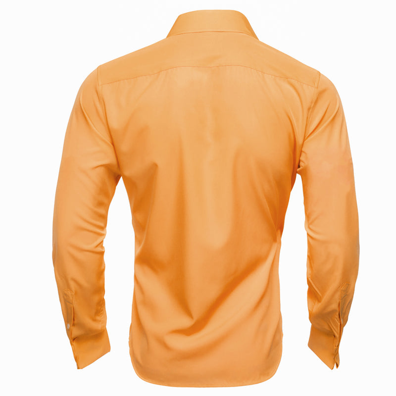 Light Orange Solid Woven Dress Shirt shirt - Sophisticated Gentlemen