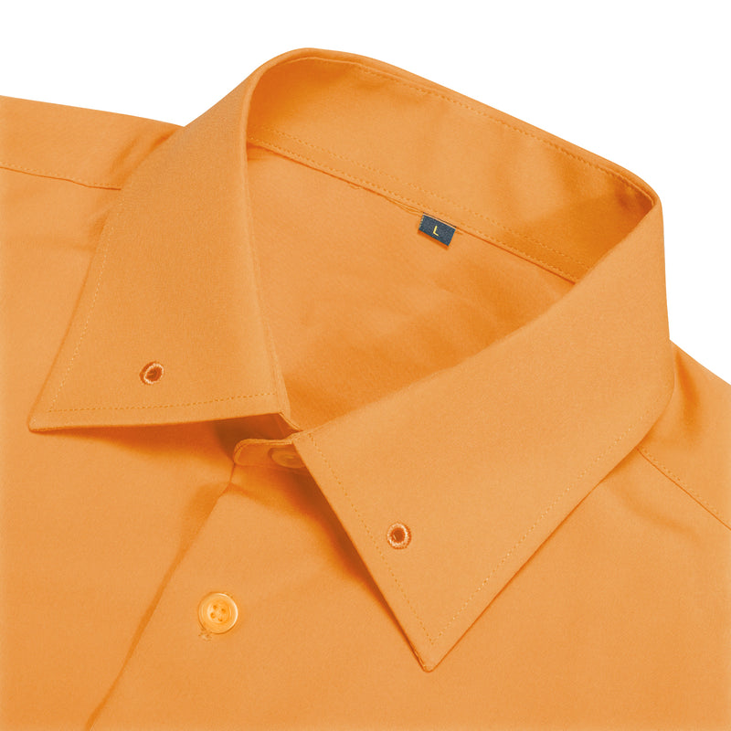 Light Orange Solid Woven Dress Shirt shirt - Sophisticated Gentlemen