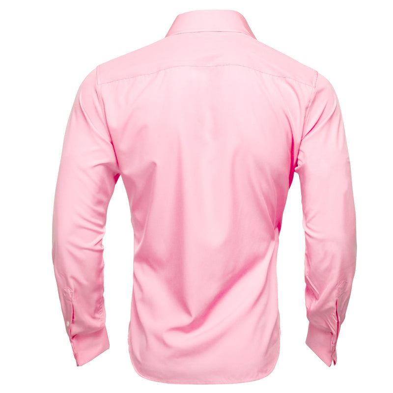 Pink Solid Woven Dress Shirt shirt - Sophisticated Gentlemen