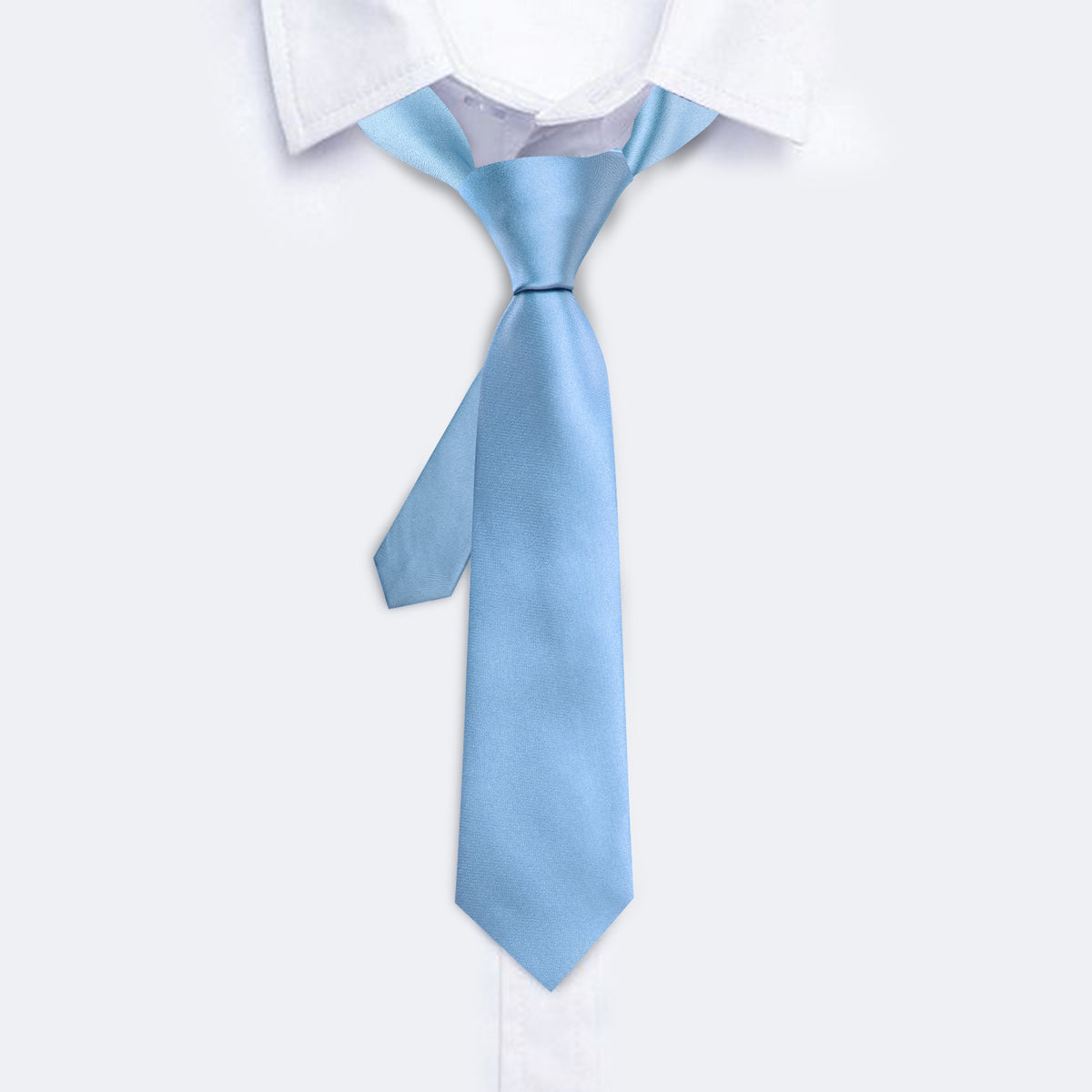 Sky Blue Solid Tie, Pocket Square and Cufflinks Set tie sets - Sophisticated Gentlemen