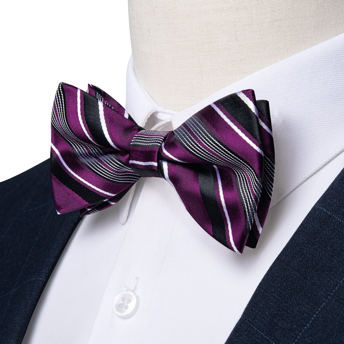 Purple and Black Pre-Tied Bow Tie bow ties - Sophisticated Gentlemen