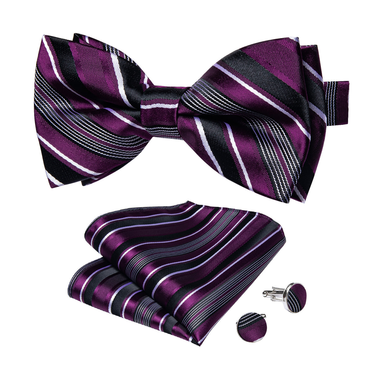 Purple and Black Pre-Tied Bow Tie bow ties - Sophisticated Gentlemen