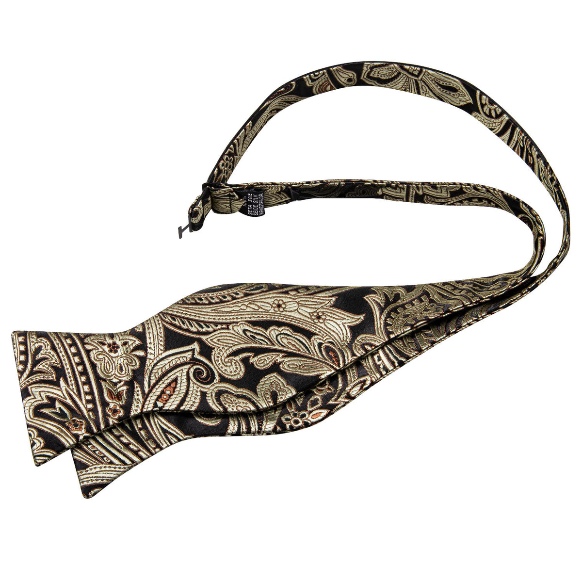 Black and Champagne Paisley Bow Tie Set bow ties - Sophisticated Gentlemen