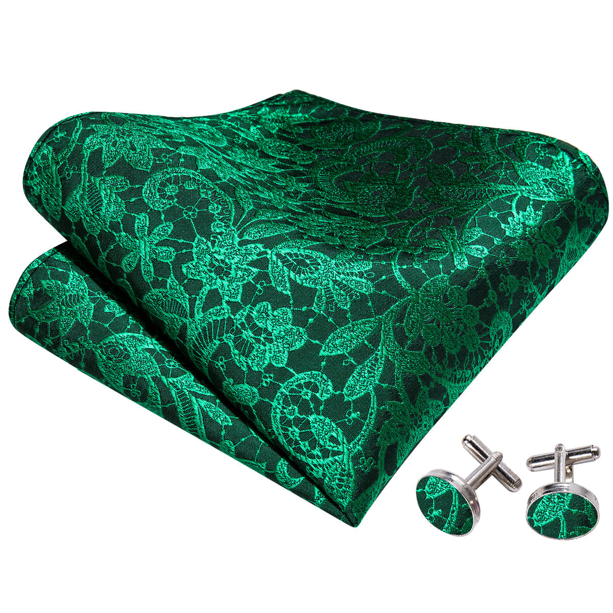 Green Floral Bow Tie Set bow ties - Sophisticated Gentlemen