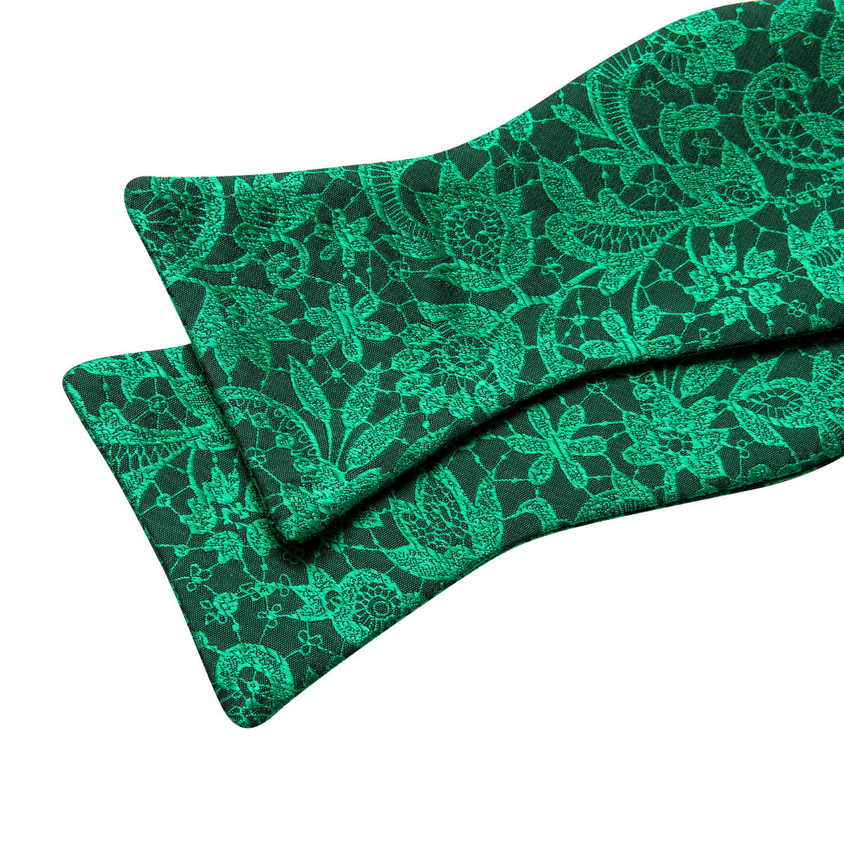 Green Floral Bow Tie Set bow ties    - Sophisticated Gentlemen