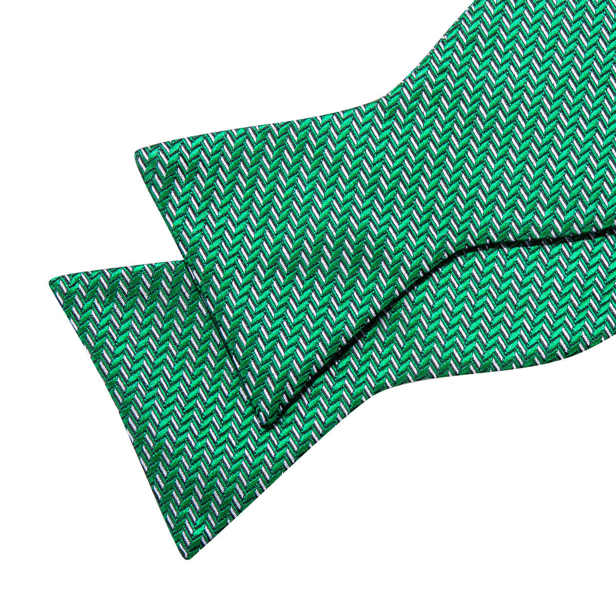 Green White Striped Silk Bow Tie Set bow ties    - Sophisticated Gentlemen
