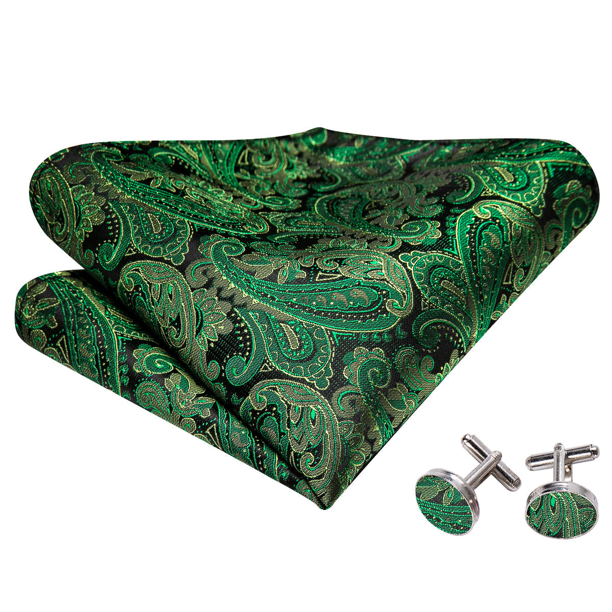 Grass Green Paisley Bow Tie Set bow ties - Sophisticated Gentlemen