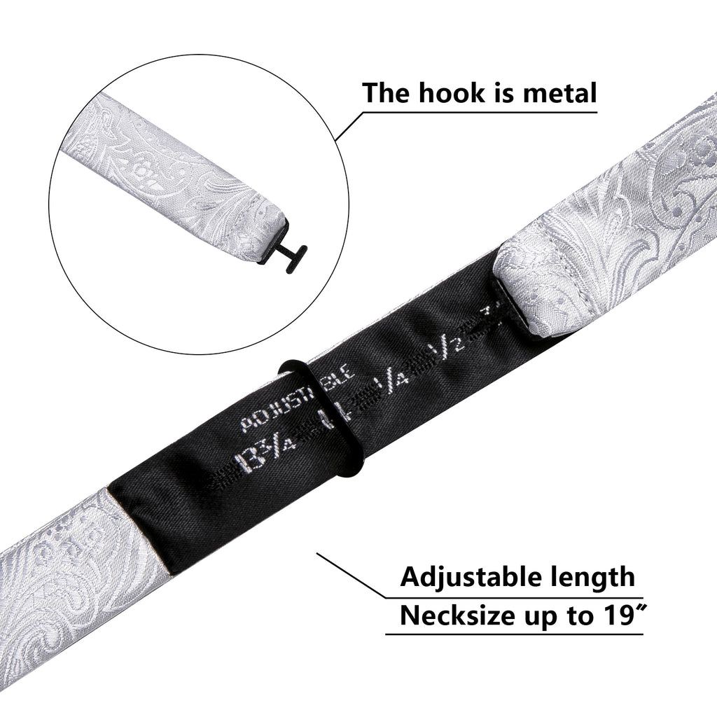 White Paisley Bow Tie Set bow ties - Sophisticated Gentlemen