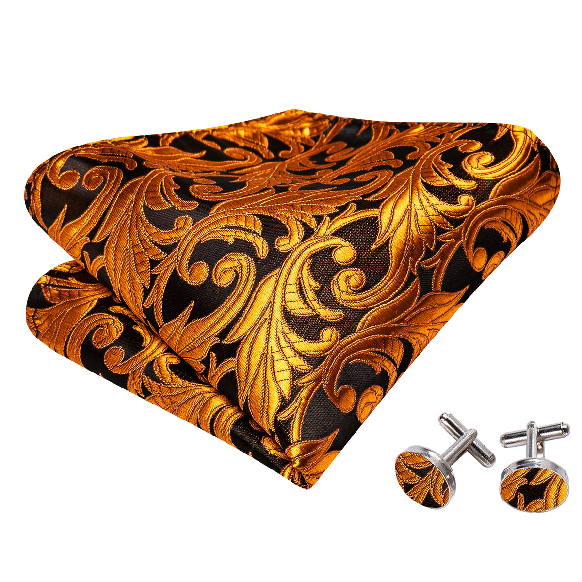 Gold Black Paisley Classy Bow Tie Set bow ties - Sophisticated Gentlemen