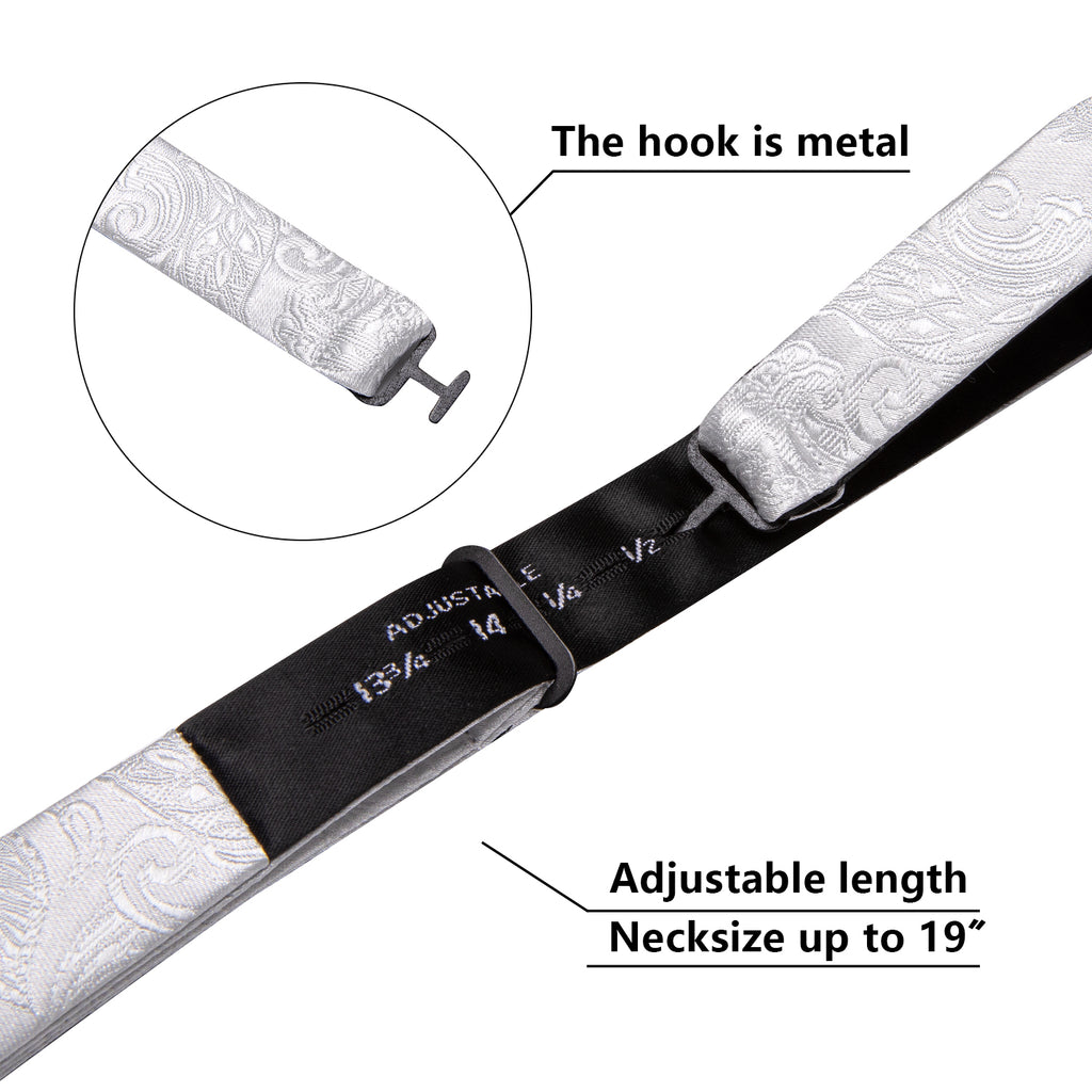 White Paisley Bow Tie Set bow ties - Sophisticated Gentlemen