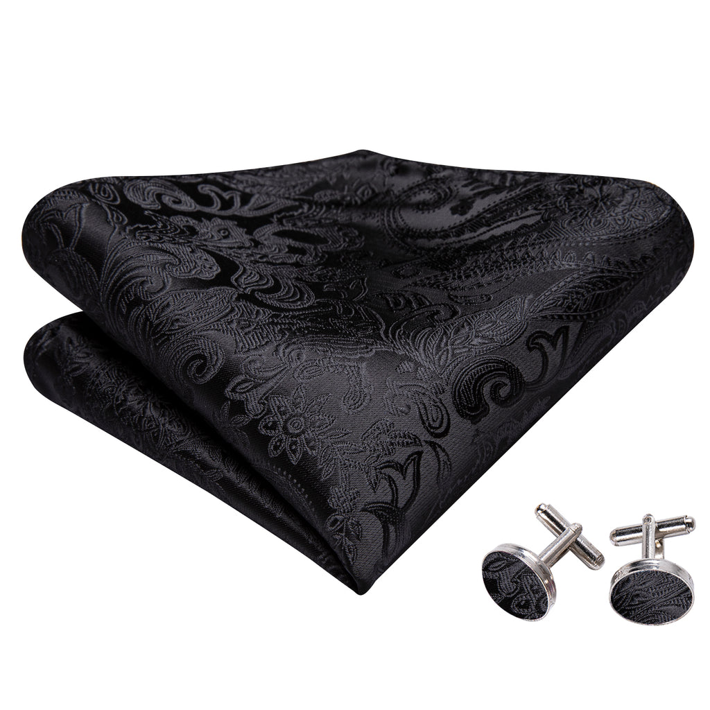 Black Paisley Bow Tie Set bow ties - Sophisticated Gentlemen