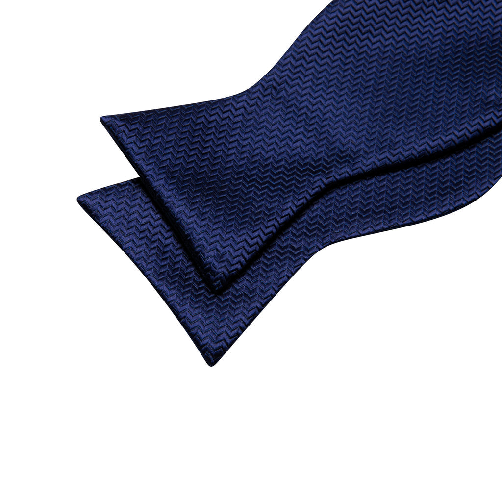 Salvia Blue Solid Silk Bow Tie Set bow ties - Sophisticated Gentlemen