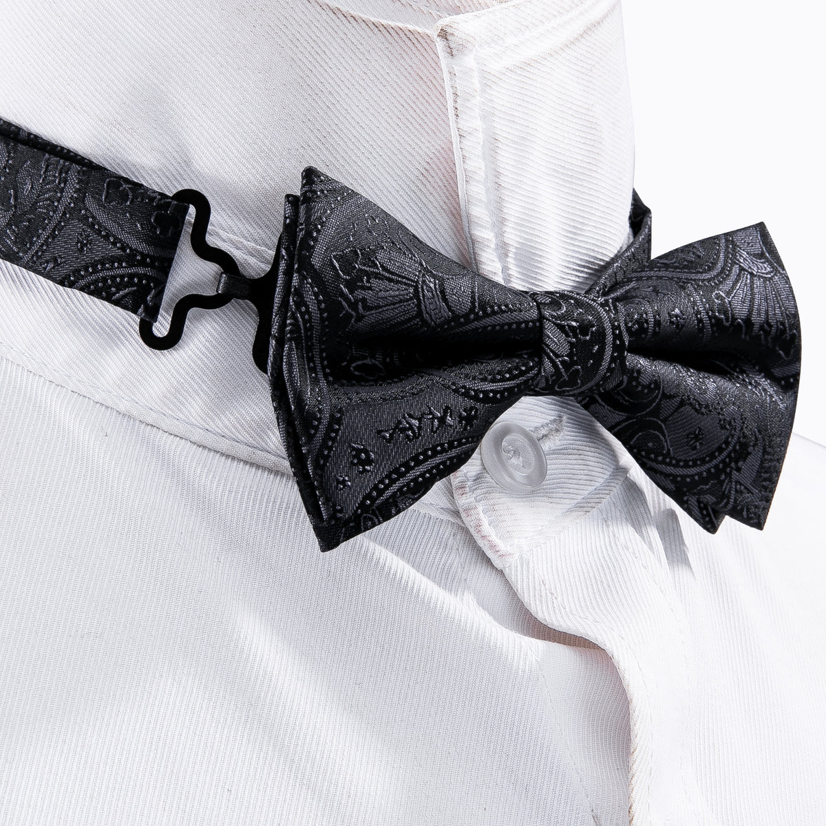 Black Paisley Silk Children Bow Tie Set bow ties - Sophisticated Gentlemen