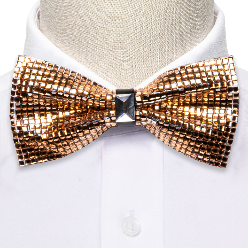 Shining Gold Rhinestones Bow Tie Set bow ties - Sophisticated Gentlemen