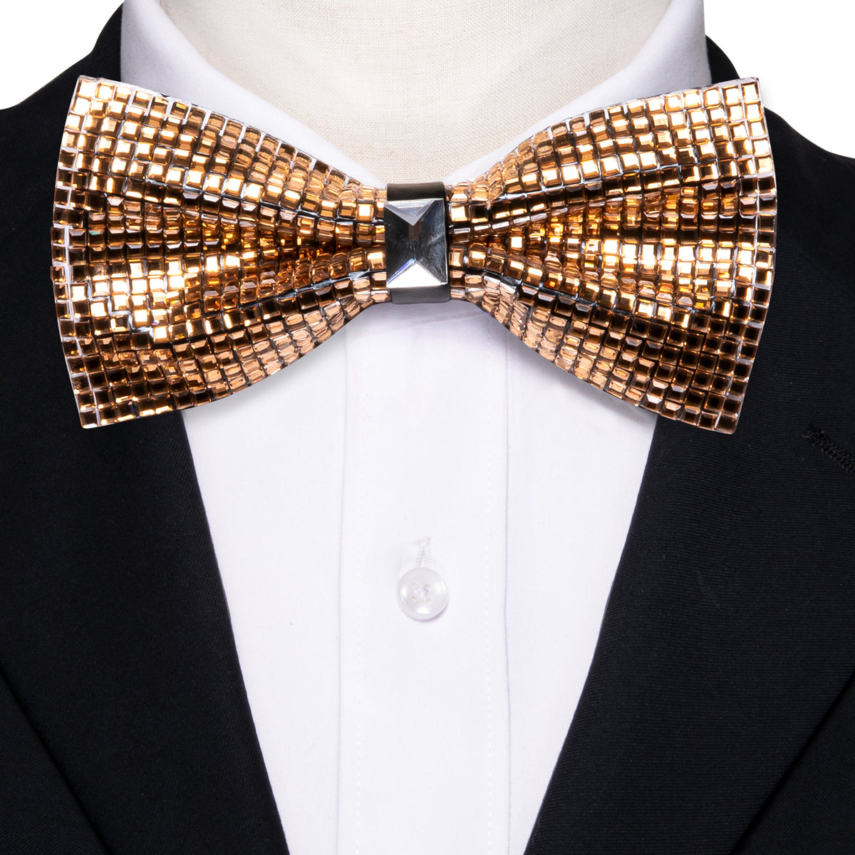Shining Gold Rhinestones Bow Tie Set bow ties - Sophisticated Gentlemen
