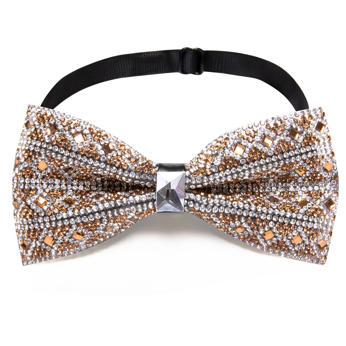 Brown Rhinestones Shining Bow Tie Set bow ties - Sophisticated Gentlemen
