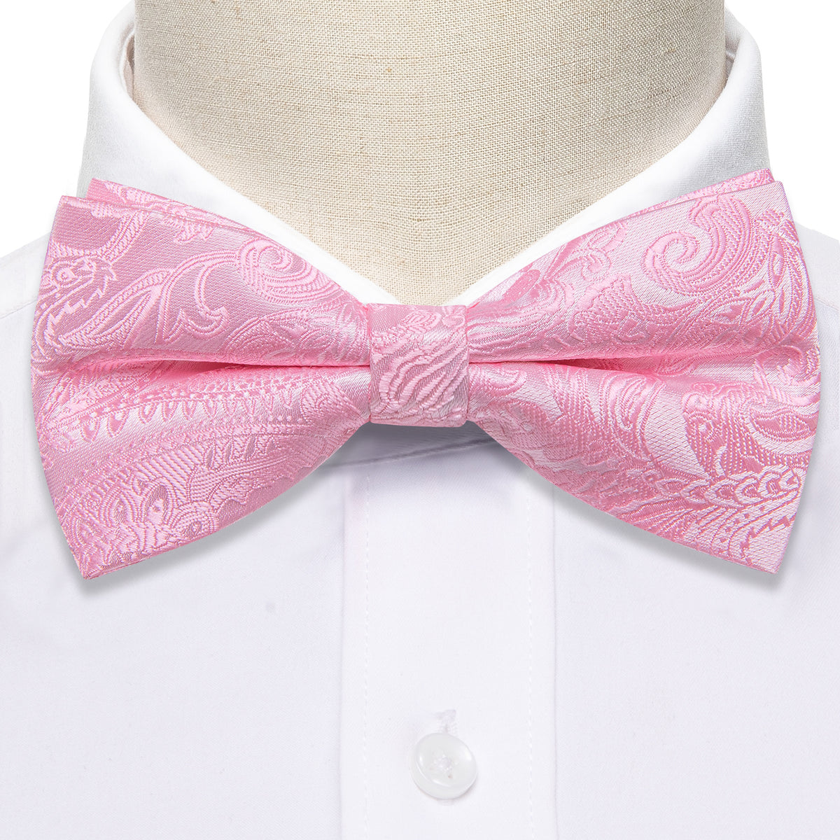 Mist Pink Paisley Bow Tie Set bow ties - Sophisticated Gentlemen