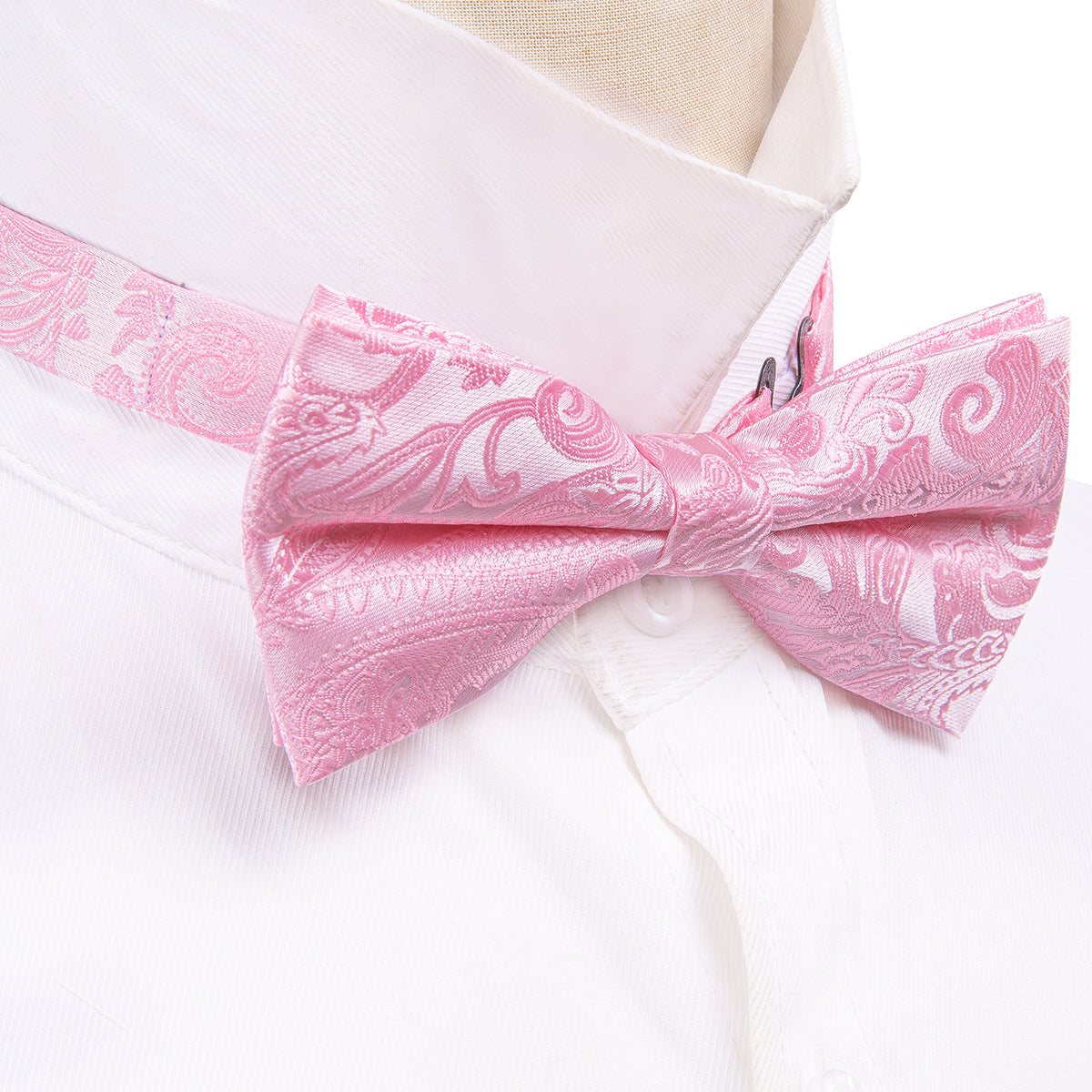 Mist Pink Paisley Bow Tie Set bow ties - Sophisticated Gentlemen