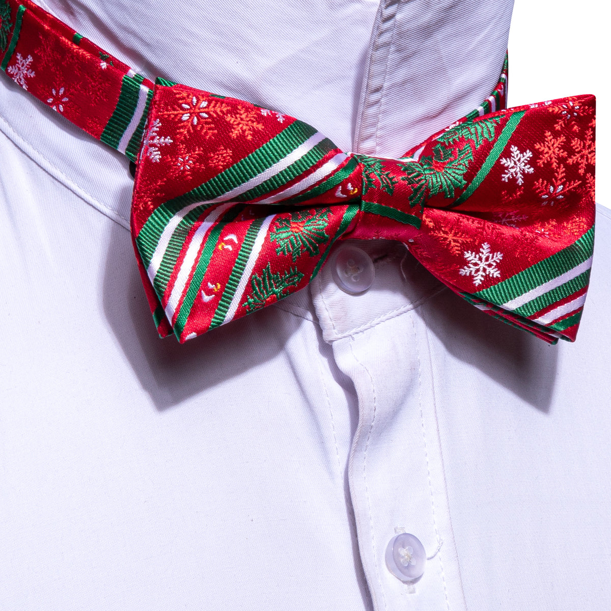 Red Green Xmas Pattern Bow Tie Set bow ties - Sophisticated Gentlemen