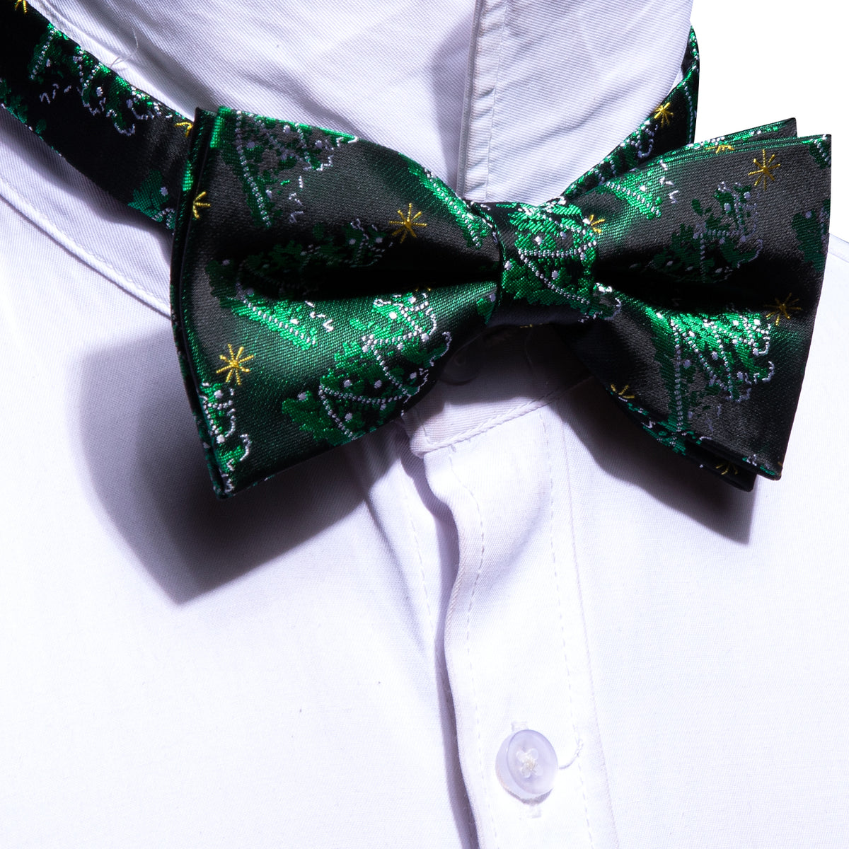Green Xmas Tree Bow Tie Set bow ties - Sophisticated Gentlemen