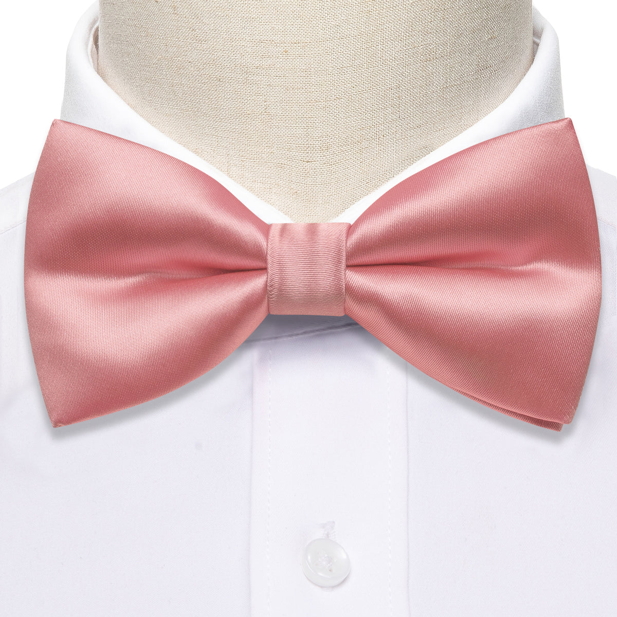 Pink Solid Silk Bow Tie Set bow ties    - Sophisticated Gentlemen