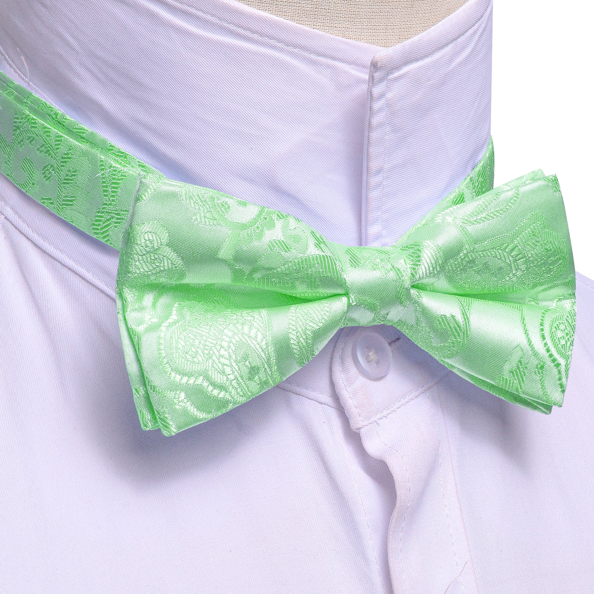 Turquoise Green Paisley Silk Bow Tie Set bow ties - Sophisticated Gentlemen
