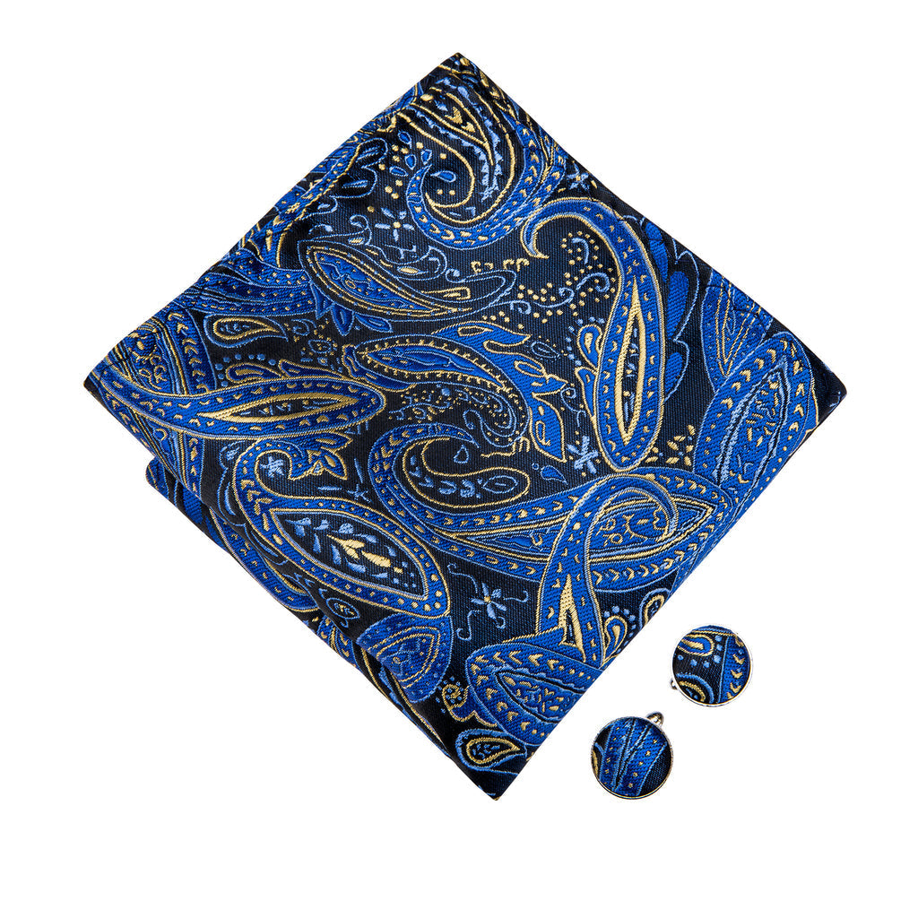 Blue Paisley Bow Tie Set bow ties - Sophisticated Gentlemen