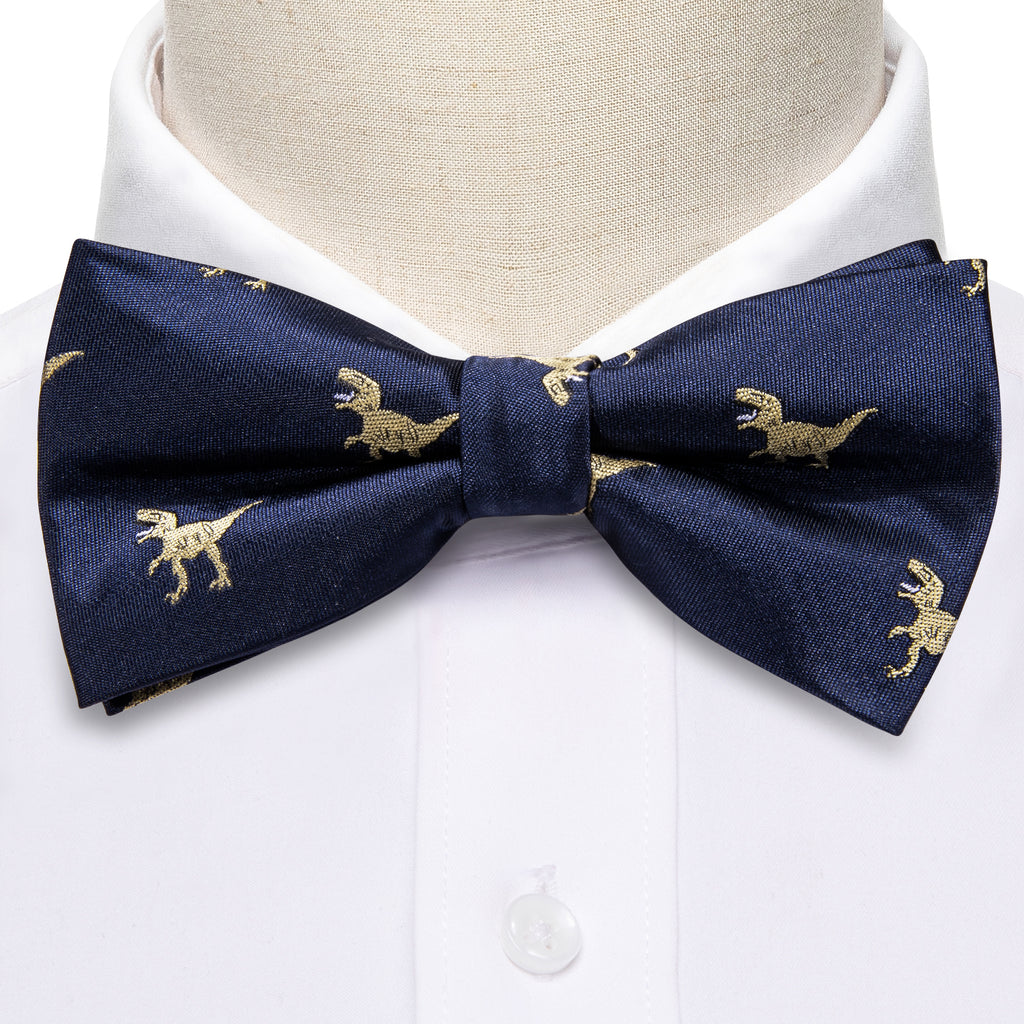 Blue Dinosaur Bow Tie Set bow ties - Sophisticated Gentlemen