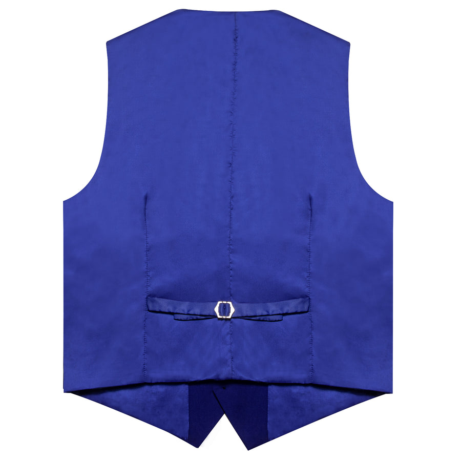 Klein Blue Solid Silk Men's Classic Vest Set vest set - Sophisticated Gentlemen
