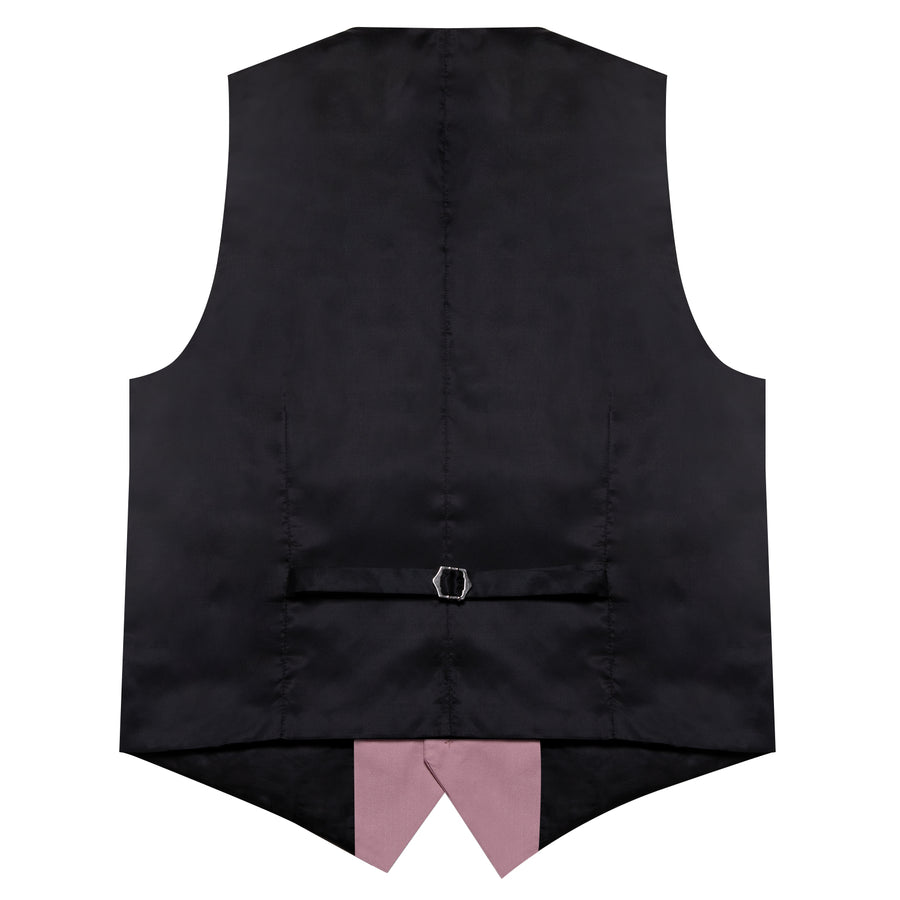 Deep Pink Solid Silk Vest Set vest set - Sophisticated Gentlemen