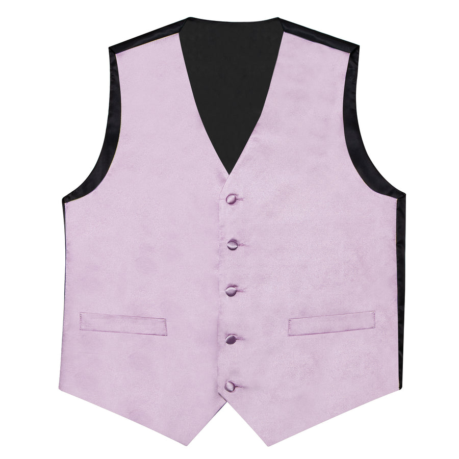 Light Purple Pink Solid Men's Bowtie Vest Set vest set - Sophisticated Gentlemen