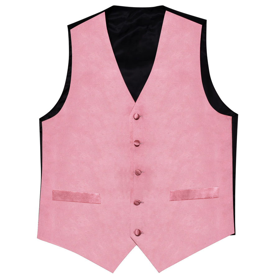 Satin Baby Pink Solid Vest Set vest set - Sophisticated Gentlemen
