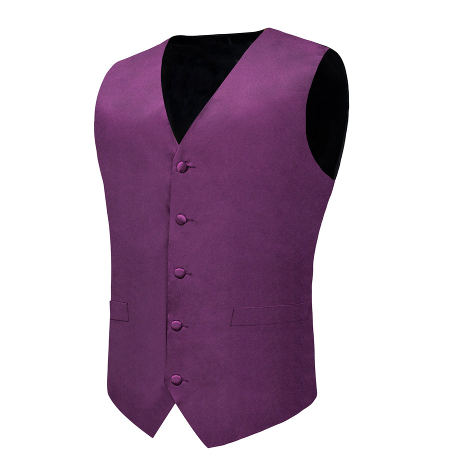 Dark Purple Solid Vest Set vest set S (Chest 40") - Sophisticated Gentlemen