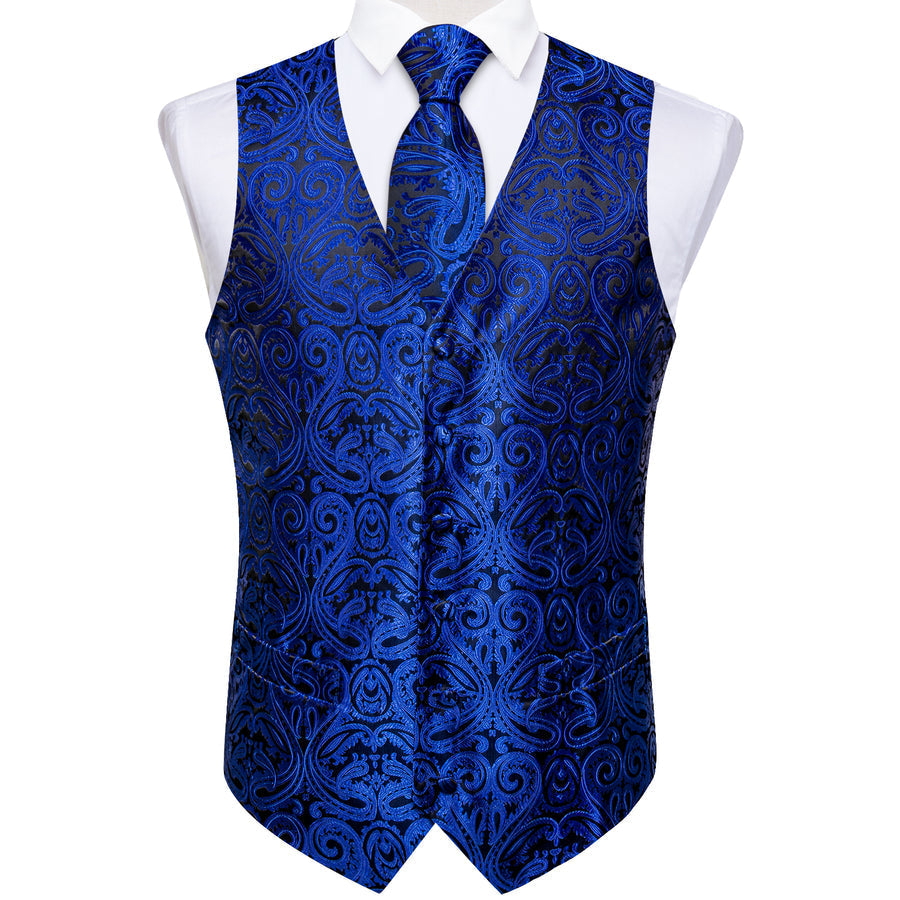 Midnight Blue Paisley Vest Set vest set - Sophisticated Gentlemen