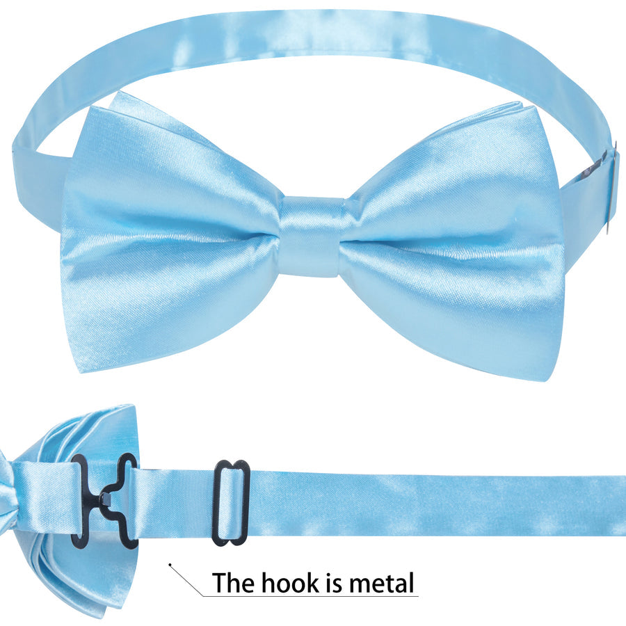 Light Sky Blue Solid Silk Bowtie Vest Set vest set - Sophisticated Gentlemen