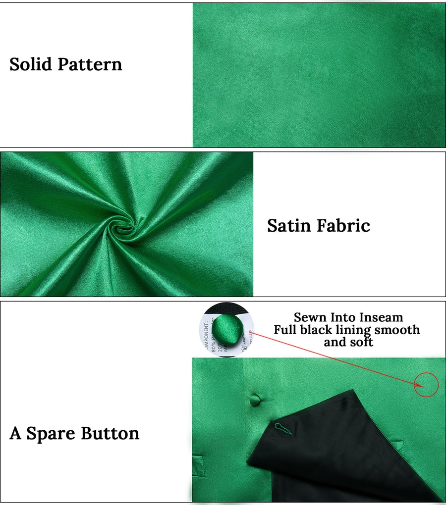 Emerald Green Solid Vest Set vest set - Sophisticated Gentlemen