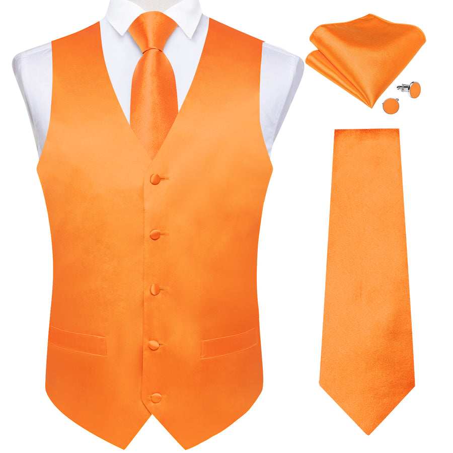 Solid Orange Vest Set vest set - Sophisticated Gentlemen