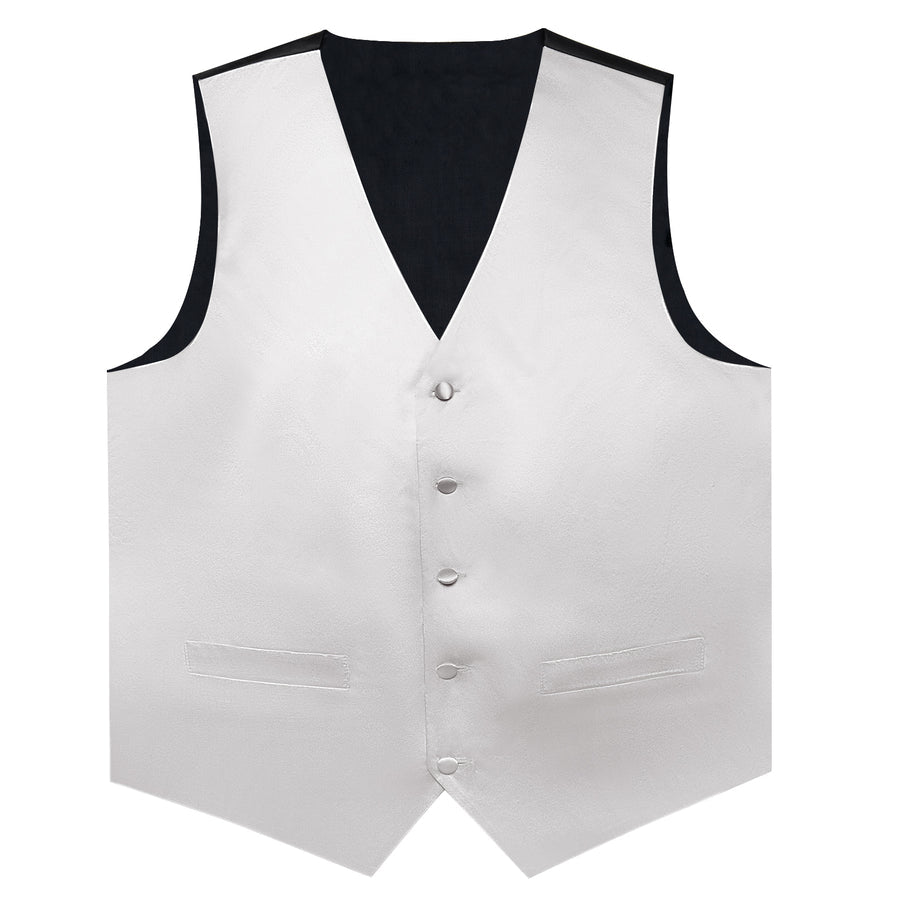 Cloud Gray Solid Vest For Men Men's Vest Set vest set    - Sophisticated Gentlemen