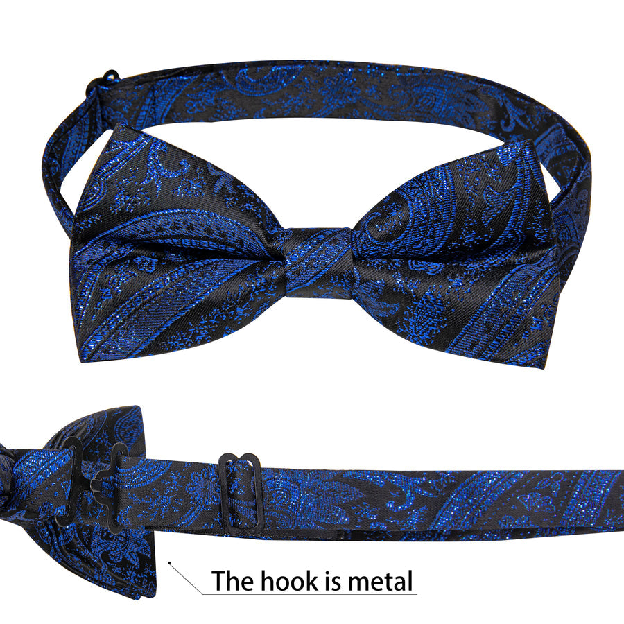 Navy Blue Paisley Jacquard Silk Vest Set vest set - Sophisticated Gentlemen